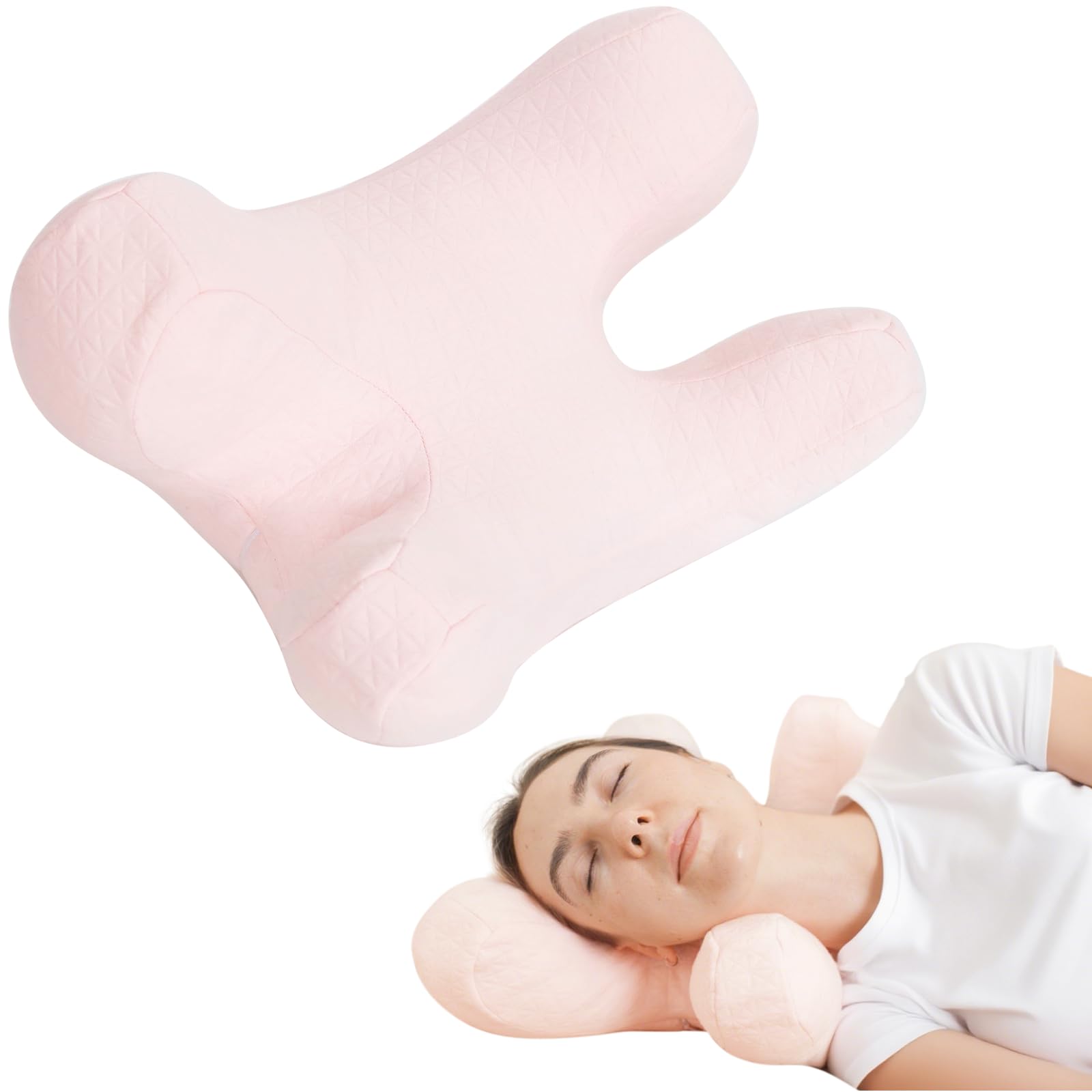Photo 1 of vocheer Anti Wrinkle Pillow, Comfortable Down Alternative Face Pillow, Adjustable Beauty Pillows Provides Neck Support and Pain Relief, Perfect Ergonomic Design for Side Sleeper, Amplexus, Pink