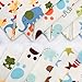 Leewin Baby Bandana Bibs 5-Pack Absorbent Cotton Cartoon Patterns with Adjustable Snap Closure for Boys & Girls Unisex Baby Shower Gifts