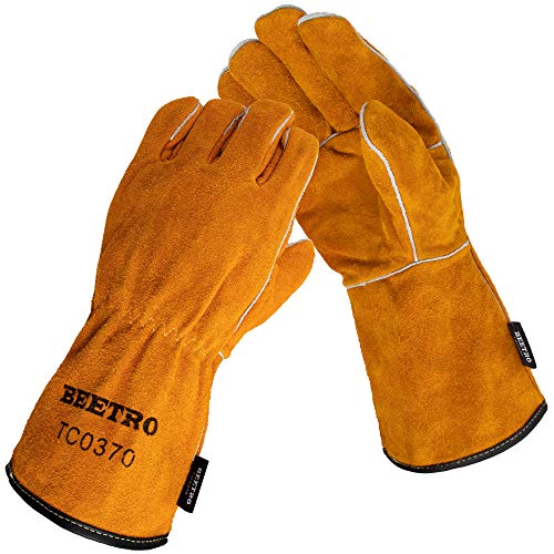 BEETRO Welding Gloves Cow Leather Forge/Mig/Stick/Tig Welder Heat