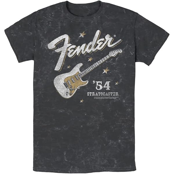 Fender Men's Triple Guitar T-Shirt - Charcoal Grey 100% Cotton Casual Tee