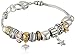 Amazon Collection Silver-Tone Hearts and Stars Charm Bracelet, 8