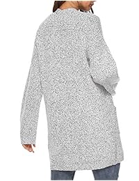 Chaqueta de punto para mujer con bolsillos abiertos en la parte delantera y manga larga