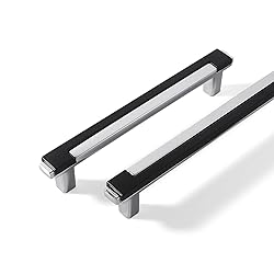 Kcmwsy 2 Pack Black and Silver Cabinet Pulls
