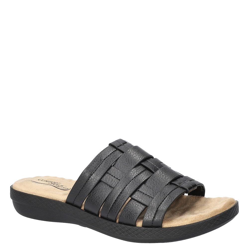 Easy Street Women’s Maha Slide Sandal, Black, 12 Wide