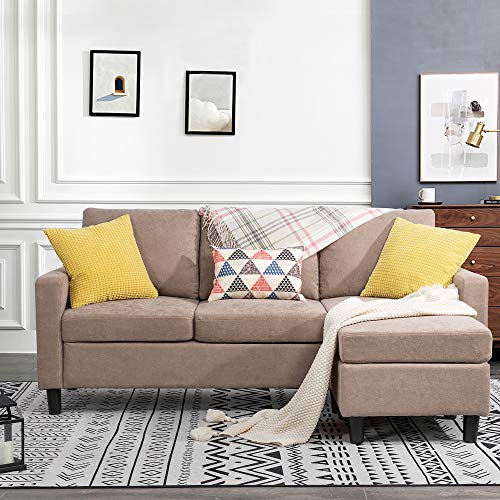 Walsunny Convertible Sectional Sofa for Small Space LShaped Couch with