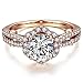 AllenCOCO 18k Rose Gold Plated 1.3ct Simulated diamond Swarovski Cubic Zirconia Wedding Engagement Ring