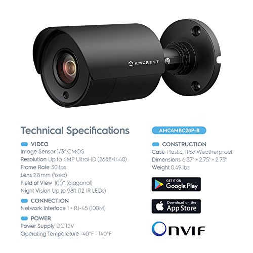 Amcrest UltraHD 4MP 4CH Home Security Camera System with 4