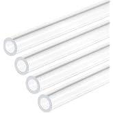 DMiotech 4pcs 3/16" x 5/16" x 12" Clear Acrylic Pipe Rigid Plastic Tubing for Aquarium Water Pipe, Water Cooling System, Plumbing