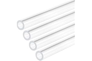 DMiotech 4pcs 3/16" x 5/16" x 12" Clear Acrylic Pipe Rigid Plastic Tubing for Aquarium Water Pipe, Water Cooling System, Plum