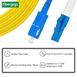 Fibergaga-15m(50ft) OS2 SC/UPC to LC/UPC Fiber