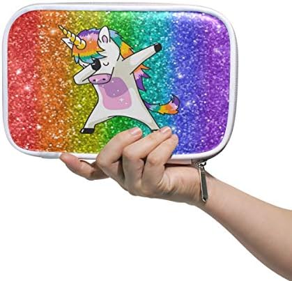 Funnyy Colorful Rainbow Cute Unicorn Pen Bag Pencil Case Multi-Functional Zipper Travel Pouch Bag Makeup Brush Cosmetic Bags for Kids Study Woman Man Work