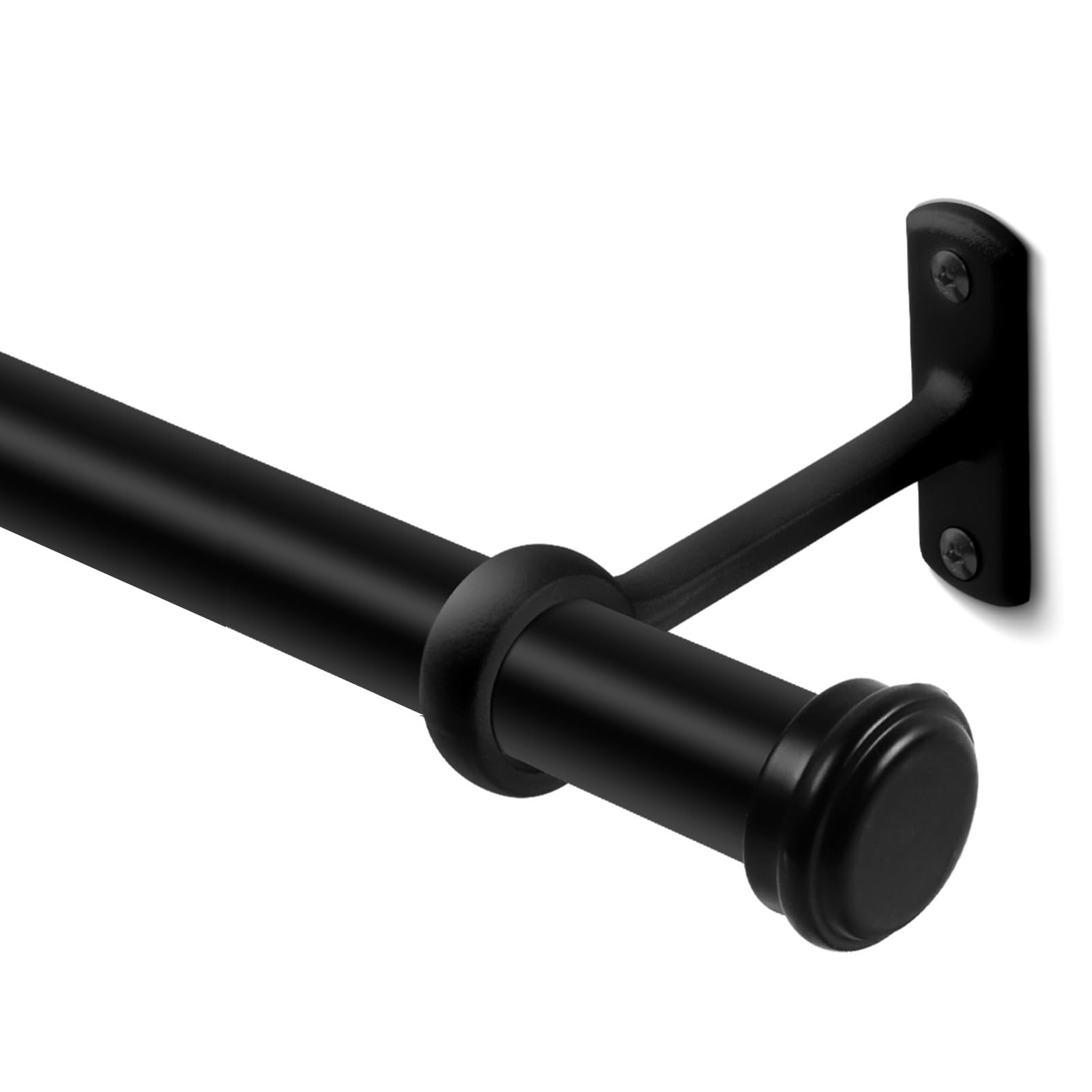 Curtain Rods for Windows 32 to 50 Inch, 1" Black Curtain Rod