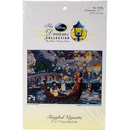 MCG Textiles M.C.G. Textiles 52566 Disney Dreams Collection Tangled Disney Dreams Counted Cross Stitch Kit Disney Dreams Collection Vignette Finished Size 7 X 5