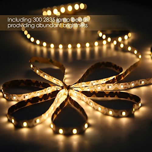 LED Vanity Mirror Lights Kit for Makeup YIHONG 16.4ft 300 LED Strip Lights for Bathroom Vanity Mirror Dressing Table Kitchen Cabinet DIY Project | Dimmer and Power Adapter | High Lumin | Warm White