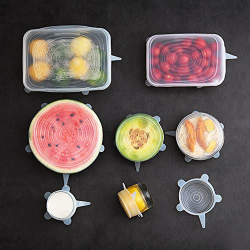 BeRicham 12 Pack Reusable Durable and Expandable Silicone Stretch Lids to Keep Food Fresh Perfect for All Kinds of Food Storage Container, Dishwasher Refrigerator and Microwave Safe, 6 Size - Thumbnail 6
