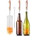 Bottle Brush Cleaner Set by Atmiko – Kitchen Cleaning Supplies with Good Grip Soft Handle to Clean any Long Narrow Neck Beer Wine Kombucha Bottles Decanters Jugs + Small Straw Washing Brush