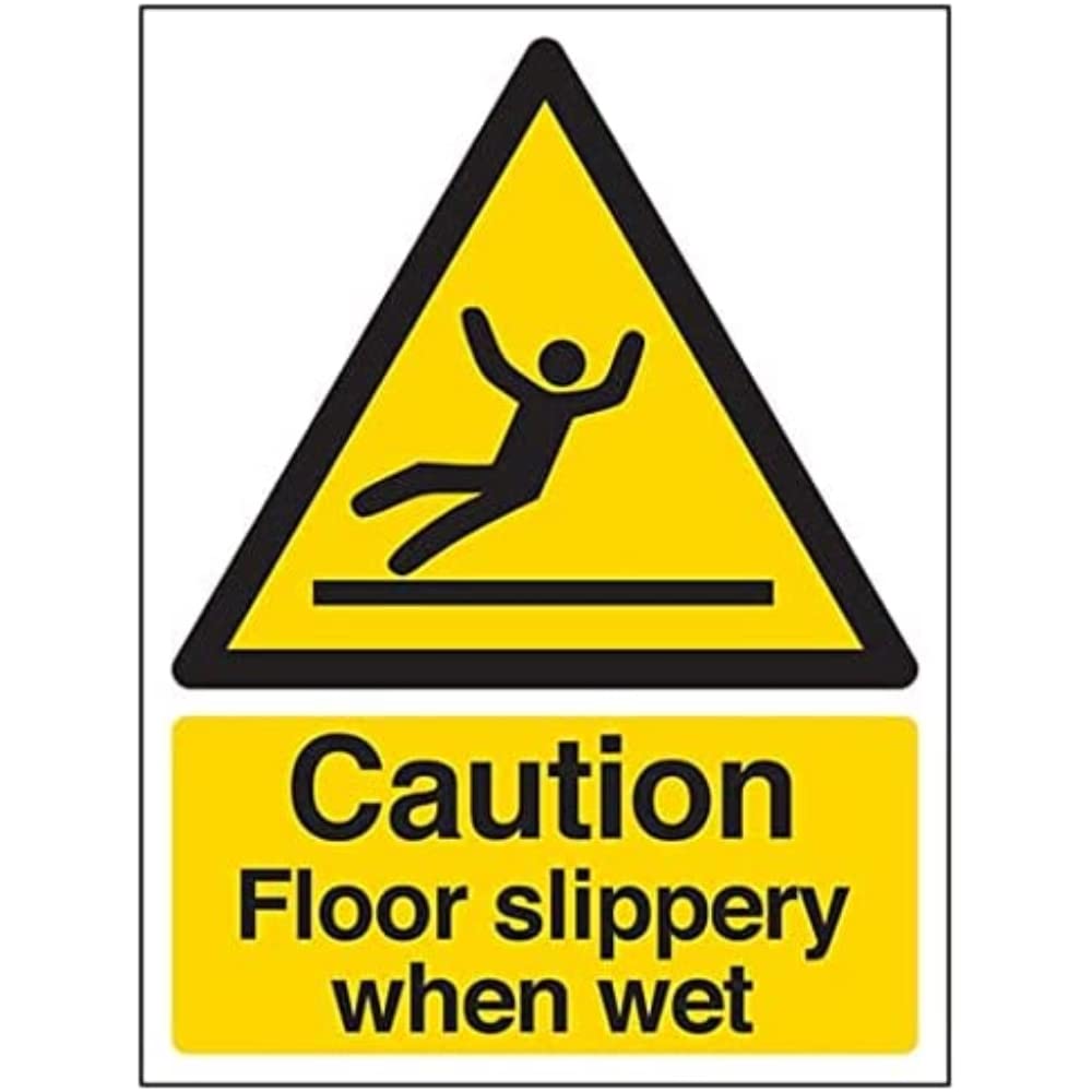 V Safety Warning General - Caution Floor Slippery When Wet - 200 X 300mm — image 1
