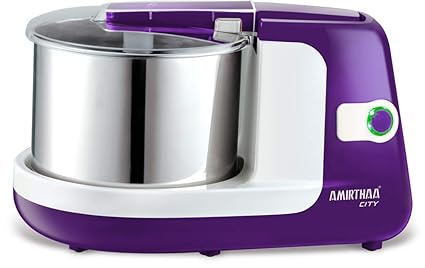 Amirthaa City 2.5 L Wet Grinder, Purple/White