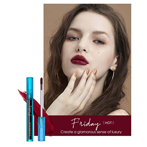 6pcs Matte Liquid Lipstick Waterproof Long-Lasting Lipstick Non-Sticky Formula,Gloss Kit Women Make Up Gift Set