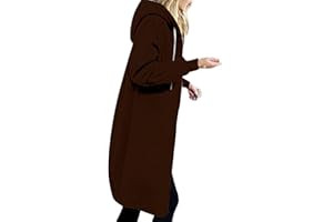 FARTEY Oversized Hoodies for Women Zip Up Knee Length Tunic Sweatshirts Casual Long Sleeve Spring Hooded Jackets with Pocket
