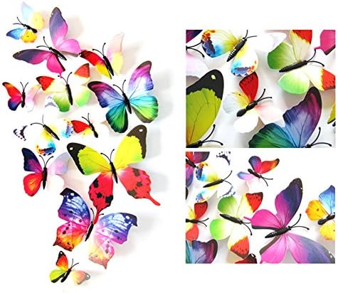 Maryanee 3D Simulation/Decorative Butterfly-Magnet Style- 12 PCS/SET,Wall Stickers,Apply To Home Decoration,Wedding Marriage Room.