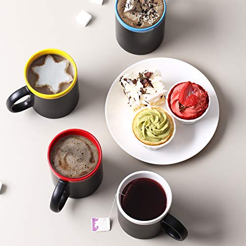 image for LIFVER 12 Ounce Coffee Mugs, Set of 4, Ceramic Porcelain Mug Set for C