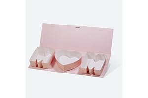 Geoto 17.3"x6.02"x2.05" Pink/Red/White Creative Mother's Day Gift Packaging Idea Fillable MOM Letter Shaped Gift Boxes(Pink)