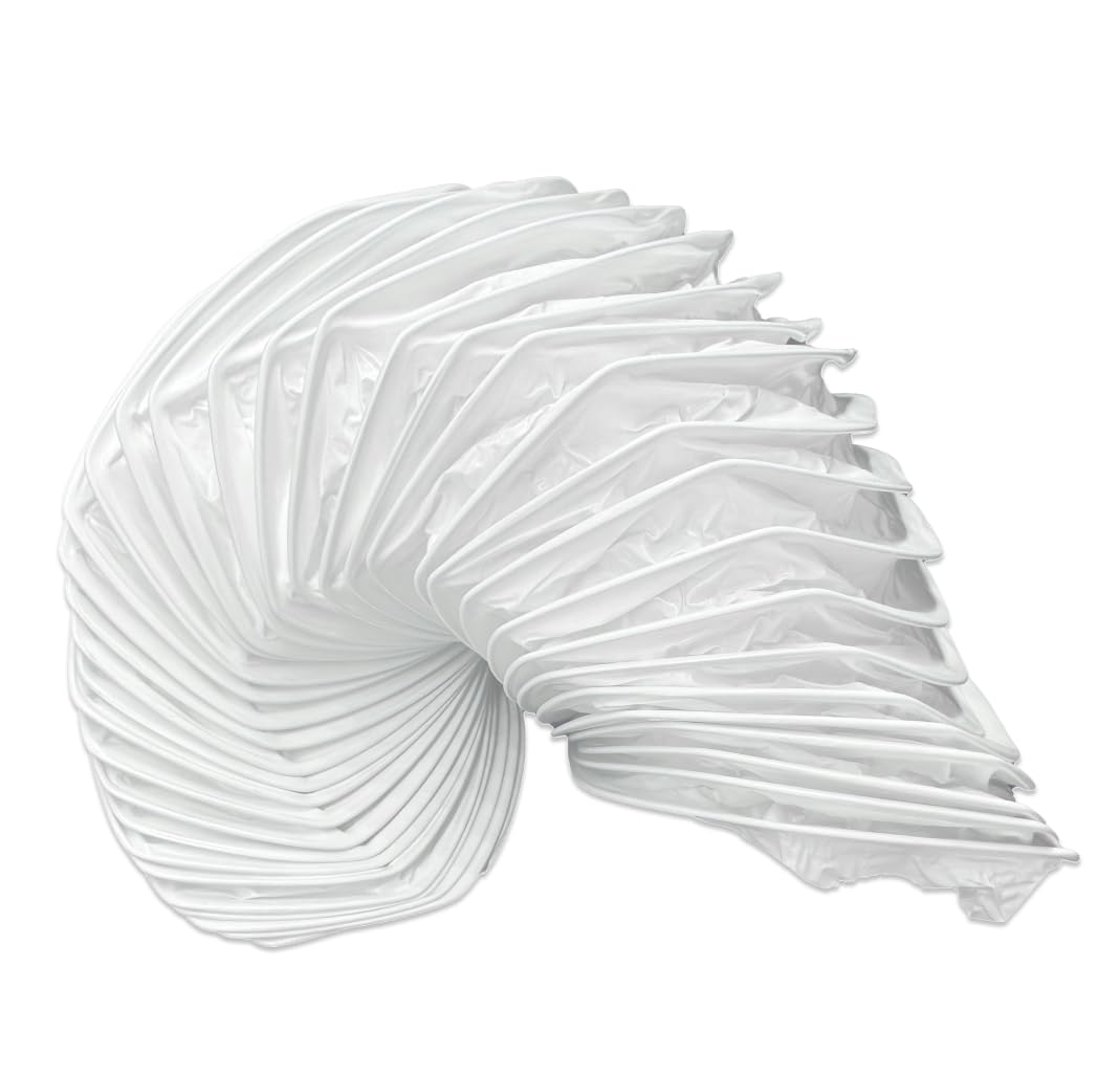 H&C VENT 220 x 55 mm Ducting Hose Pipe │ Flexible PVC Tube │ Aircon Duct Hose │ Ventilation Flex Exhaust Pipe │ Tumble Dryer, Extractor Fan, Exhaust Fan Air Conditioning Conditioner (Air con, AC)