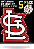 Wakuma, St Louis Cardinals Vinyl Decal Sticker Set, 2.6 x 3.5 inch 5 Pack