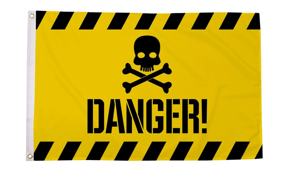 AZ FLAG - Danger Yellow Flag - 3x5 Ft - 100D Polyester Caution Be Carreful Banner with Two Metal Grommets - Fade Resistant - Vivid Colors - 3' x 5' Feet - 150x90 Cm
