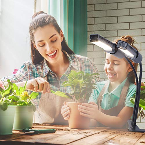 LED Full Spectrum Grow Lights for Indoor Plants, MFXMF 45W 88LED Sunlike Plant Lamp with Replaceable Bulb,2-Head Divide Control Adjustable Gooseneck for Indoor Plants, Vegetable, Flowers, Fruits, Suc