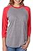 Next Level Unisex 3/4-Sleeve Raglan T-Shirt, Vintage Red/Premium HTHR, Small