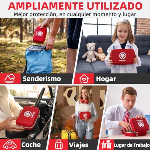 HONYAO 200 Pcs First Aid Kit Mini Survival Kit Emergency Medical Bag Complete for Home Car Boat Workplace Backpack and Camping Hiking Travel