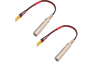 Sam&Johnny 1/4 Inch TS Female to Banana Plug, 6.35mm Jack Mono Adapter Joiner, 1/4" Female to Banana Plug Speaker Flexible Silicone Cables - 8 Inch 2 Pack