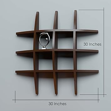 Strata Furniture Wooden Wall Rack Globe Shape Storage Shelves Floating Wall Shelf, Brown