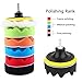 Yosoo Buffing Pads Polishing Pads, 7 Pcs Waxing Sponge Pads Kit Car Polisher with M14 Drill Adapter (7 Inch)