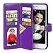Vofolen 2 in 1 Case Wallet Folio Flip PU Leather Case Purple
