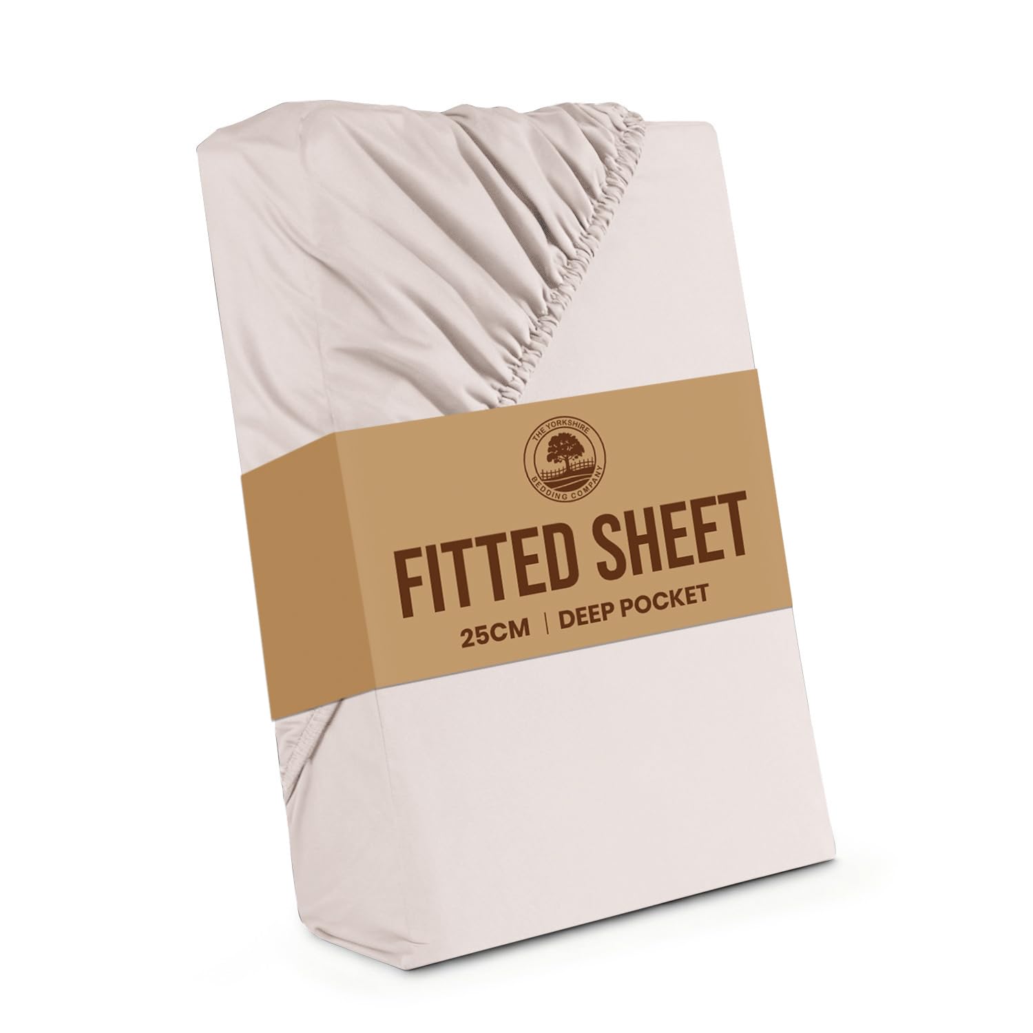 Yorkshire Bedding Fitted Sheets King Size 25 CM Deep Cream Bed Sheet with Elastic Corners Easy Care Soft Brushed Microfiber Fabric Breathable Shrinkage & Fade-Resistant Bedsheets — image 1