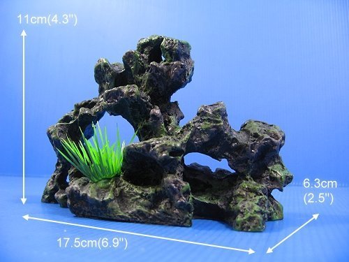 Rock cave ruins Aquarium Ornament Decoration Decor 6.9" X 2.5" X 4.3" stone HIDE