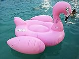 Renjie Flamingo Inflatable Pool Float Giant Swimming Summer Fun Games Large Ride on Blow Up Pool Large Floatie Lounge for Adults and Kids 80IN