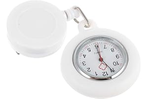Veemoon Nurse Table Nursing Retractable Watch Nurse Accessories Watches Retractable Watch Quartz White