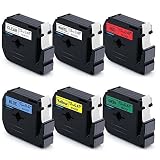 MarkDomain Replace M131 M231 M431 M531 M631 M731 6 Pack Compatible with Brother 12mm(0.47") x 8m M Tape for P-Touch Label Maker Model PT-90 PT-M95 PT-65 PT-70 PT-70BM PT-70SR PT-80