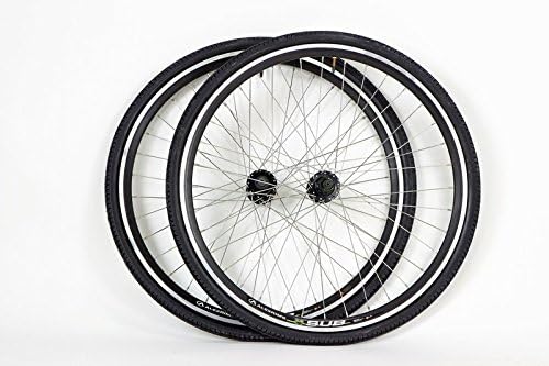 Elite Dlx 700c Alex Sub Disc Brake Rim Brake Hybrid Touring Bike Wheel Set with 700 x 38 Tires and Tubes