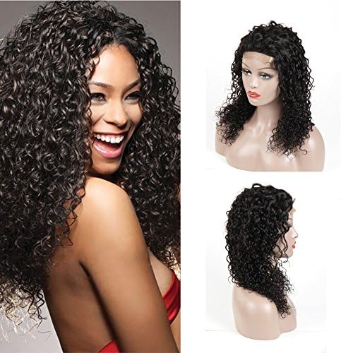 Brazilian Hair Full Lace Front Wigs Jerry Curl lace Front Wig Human Hair 150% Denisty Jerry Curly Wig 100% Unprocessed Brazilian Hair Lace Front Wig With Natural Hairline Full Lace Wig (8”, Natural)
