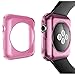 Apple Watch Case 38mm iWatch Silicone Bumber Case[Ultra Thin] With 1 Microfiber Cleaning Cloth-PINK