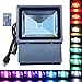 100W RGB Flood Light - TDLTEK 100W RGB Color Changing LED Flood Light/Spotlight/Landscape Lamp/Outdoor Security Light with[ Memory Function] and [Remote Controller]