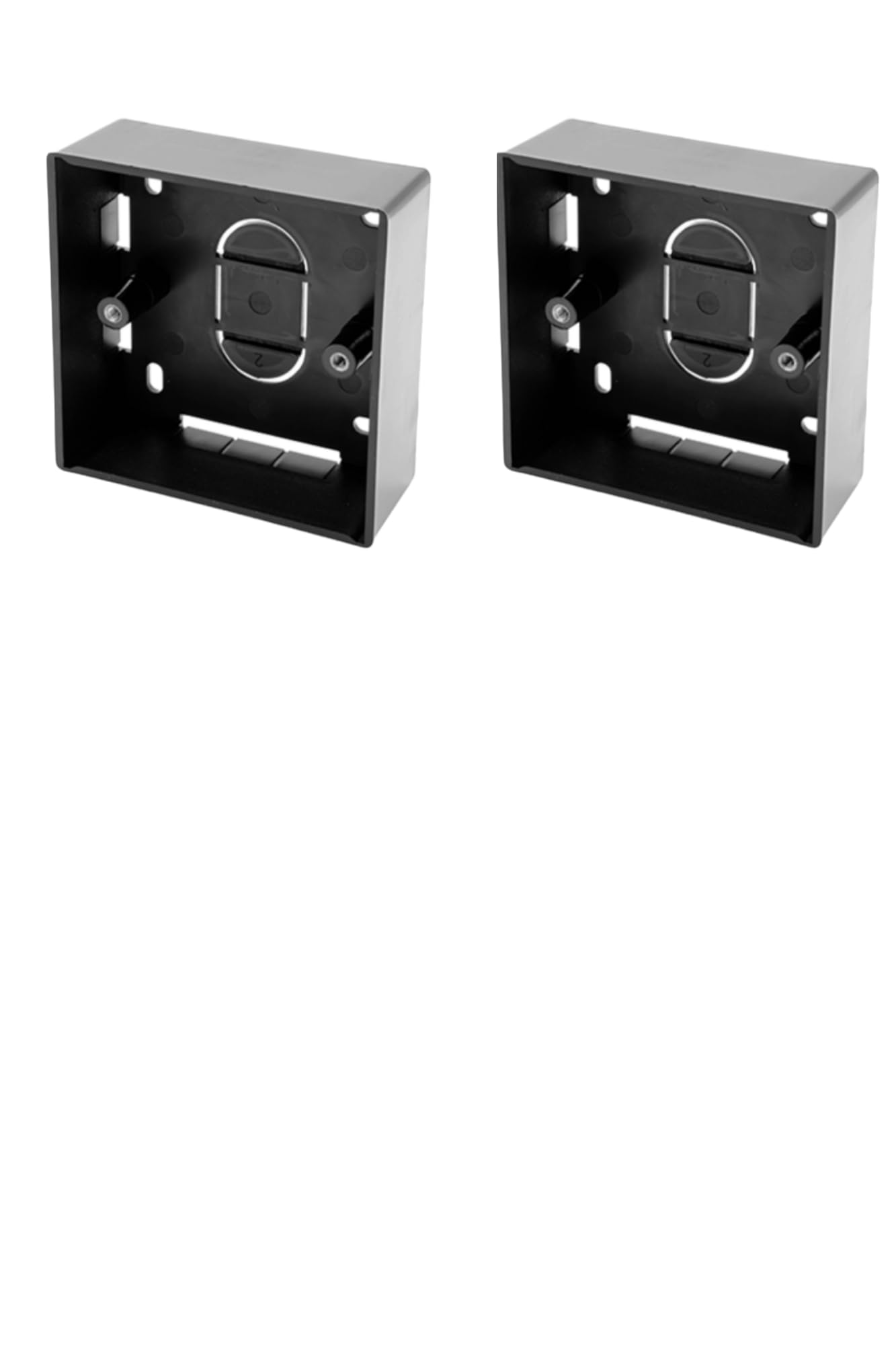 Surface Mounted Electrical pattress Box, Black, 32mm Deep, 1 Gang (2 PACK)