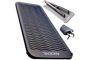 ANGENIL Silicone Heat Resistant Travel Mat Pouch for Titanium Ceramic Flat Iron, Hair Straightener Professional and Curler 2 