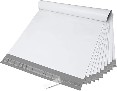 Switory Parcel Bags 14.5x19 in 25Pcs Self Seal Mailers for Clothes White