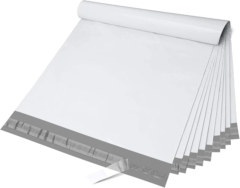 Switory Parcel Bags 14.5x19 in 25Pcs Self Seal Mailers for Clothes White